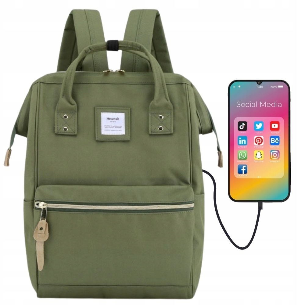 Himawari® mestský batoh na laptop s USB vreckami
